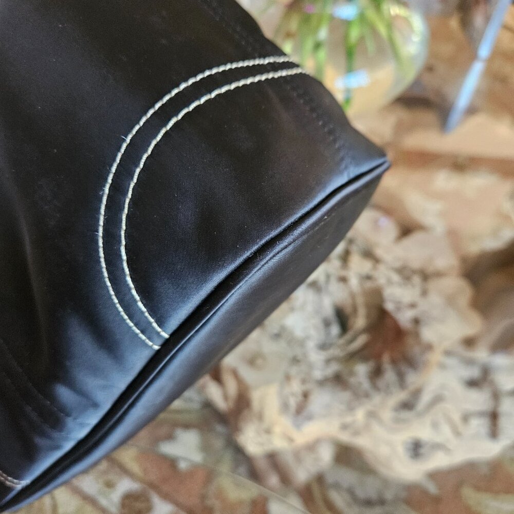 Coach Hampton Black Satin Hobo Handbag - Picture 10 of 12